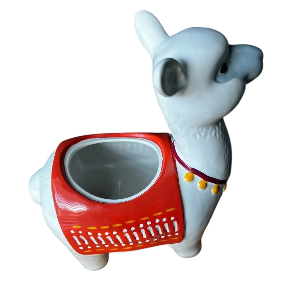 Threshold Stoneware Llama Cookie Jar Boho Kitchen Storage Farmhouse Decor No Lid